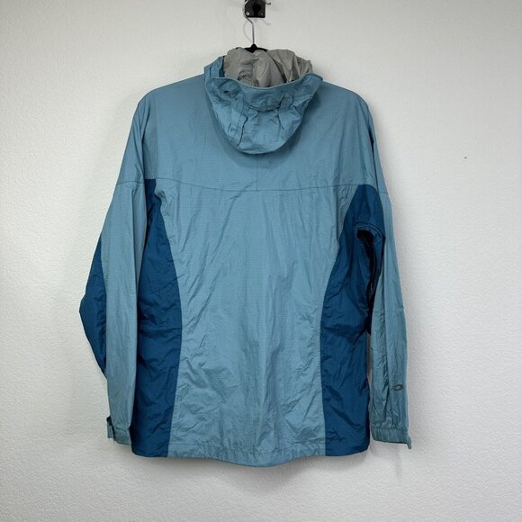 Marmot Women's Lightweight Rain Jacket Hood Pockets Hiking Size M Blue - Picture 2 of 12